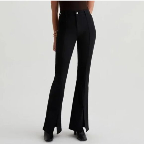New AG Anisten High Rise Boot Cut Jeans in Black Mureau size 27